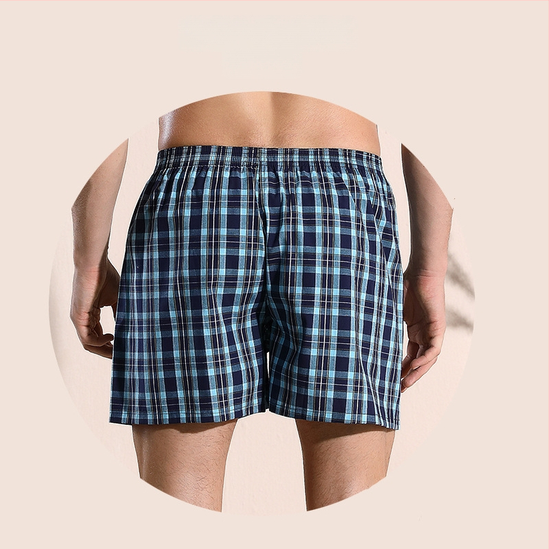 Meeste 100% puuvillast bokserid, ruuduline muster, keskmine talje, hingavad ja kiiresti kuivavad