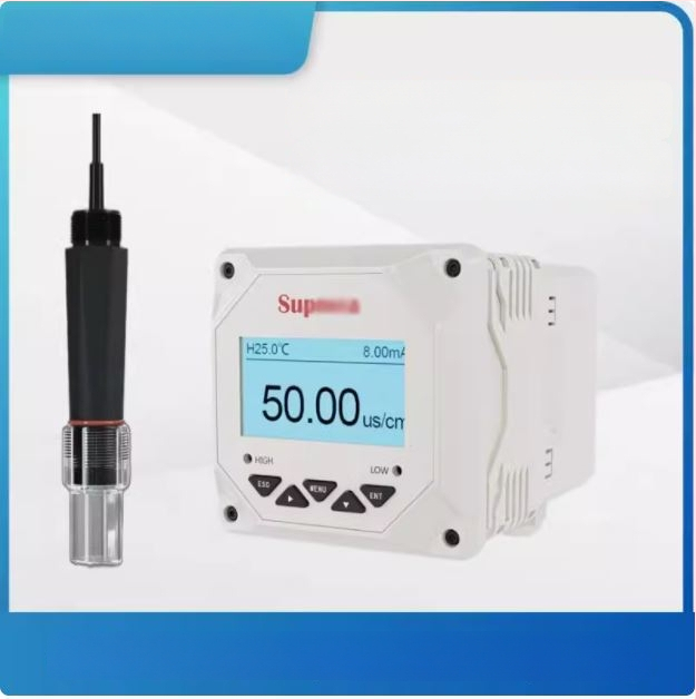 Supmea SUP-PH-7001 плосък pH електрод за индустриално онлайн измерване, модел SUP-PH-7001, обхват 0-14 pH, точност ±0.02 pH, температурна компенсация 0–80 °C