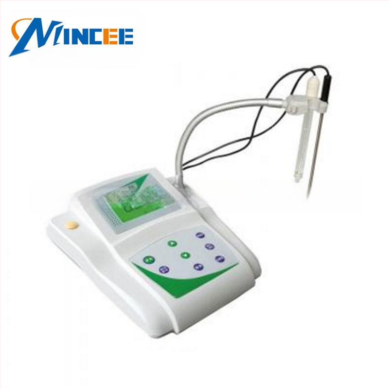 MINCEE PHS-3C портативен pH метр с голям LCD дисплей, диапазон 0.00–14.00 pH, точност ±0.01 pH, температурна компенсация 0–60 °C