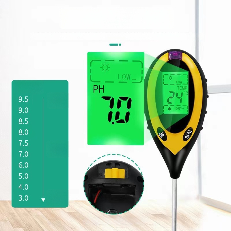 4-u-1 tester za tlo: pH, svjetlost, temperatura i vlaga