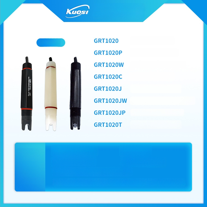 Портативен pH електрод за измерване с GRT1020, BNC или Y-образен конектор, диапазон 0-14 pH, точност 0.0001 pH, температурна компенсация 0-80°C