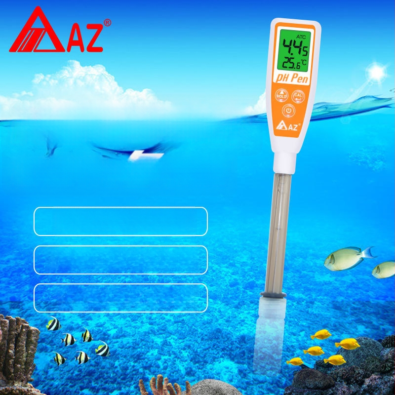 pH тестер AZ8692, ръчен писалков тип за водна среда, обхват 0.00–14.0 pH, точност ±0.1, работна температура 0–60°C