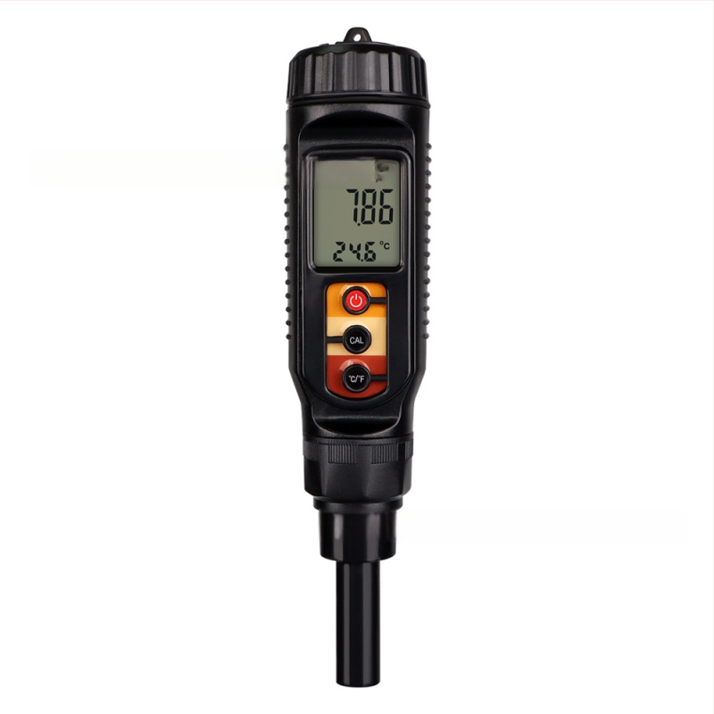 Портативен плосък pH измервател за тесто и почва — обхват 0–14 pH, точност 0.01 pH, температура 0–50 °C, модел PH875, марка Trickle