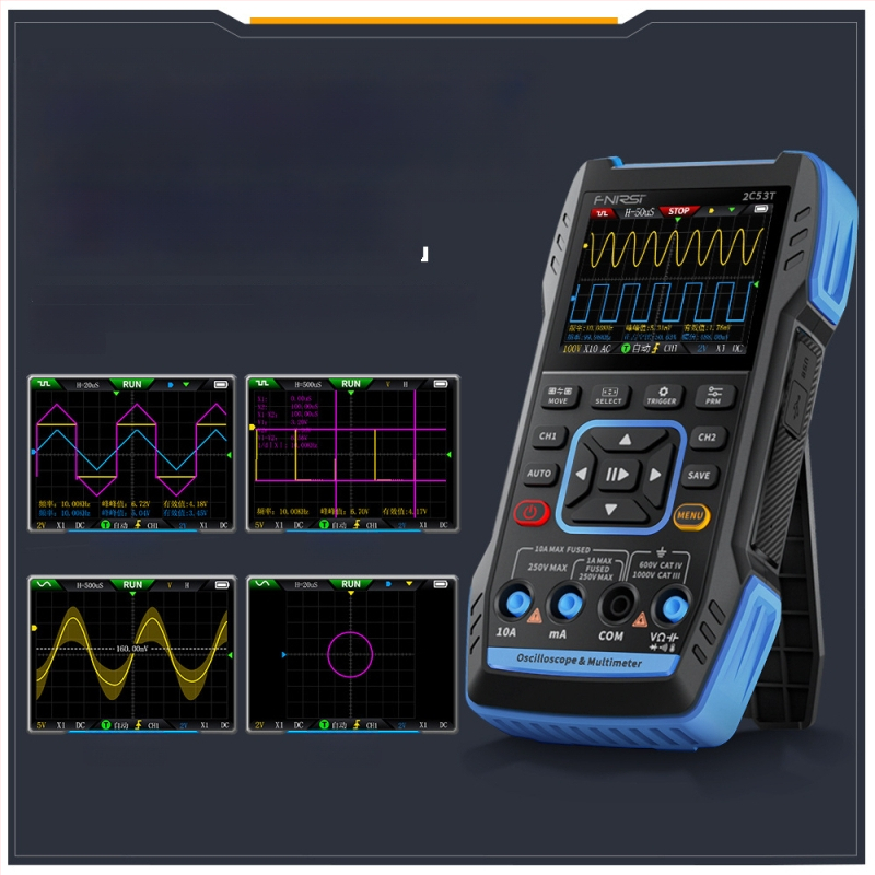 FNIRSI 2C53T двуканален 50 MHz цифров осцилоскоп с мултиметър и генератор на сигнали