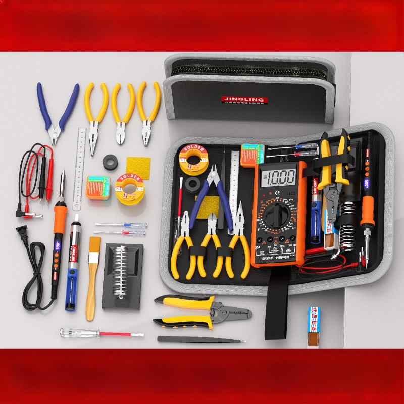 Kit de instruire cu multimetru și fier de lipit, cu afișaj digital, încălzire internă, trusă de scule pentru electrician