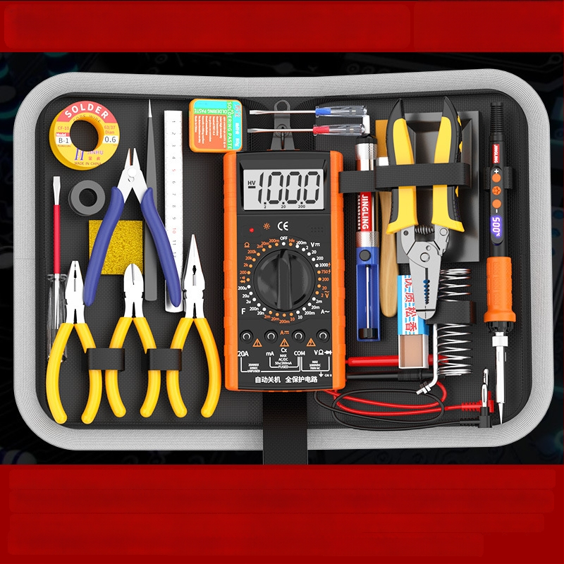 Kit de instruire cu multimetru și fier de lipit, cu afișaj digital, încălzire internă, trusă de scule pentru electrician
