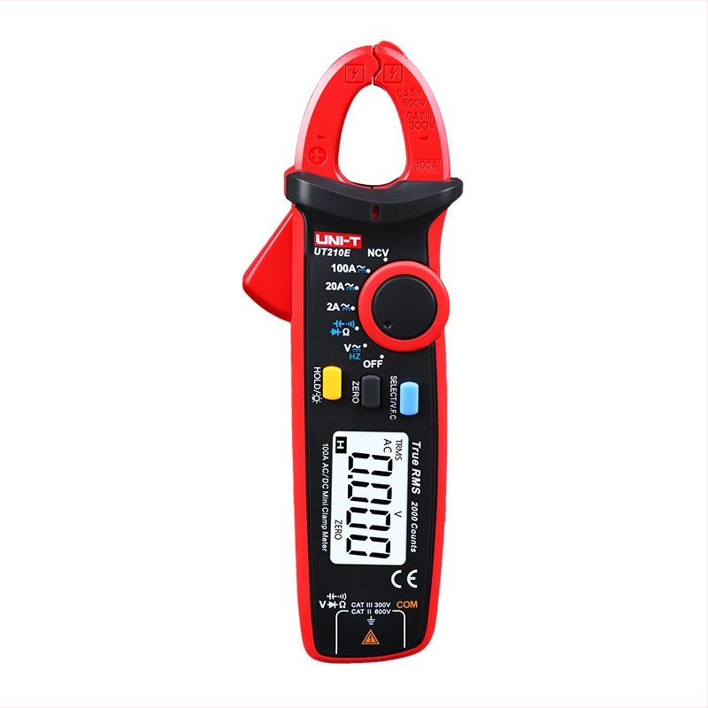 Uni-T UT210E Mini digitalni kliještni multimetar – AC/DC mjerenje struje, universalni mjerni uređaj, raspon 200mV–600V, 2A–200A, 200Ω–20MΩ, ABS kućište