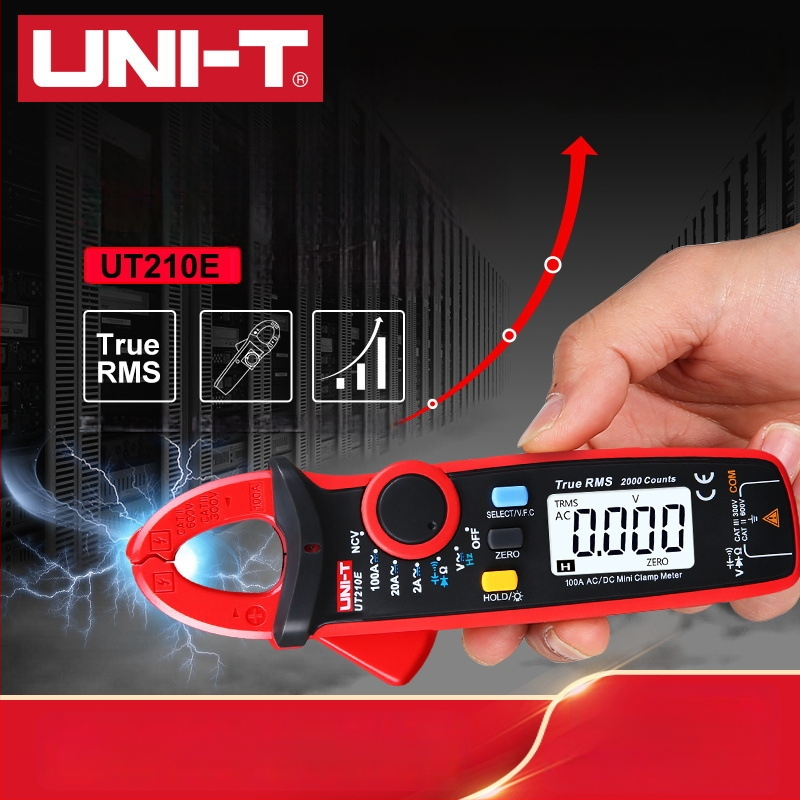 Uni-T UT210E Mini digitalni kliještni multimetar – AC/DC mjerenje struje, universalni mjerni uređaj, raspon 200mV–600V, 2A–200A, 200Ω–20MΩ, ABS kućište
