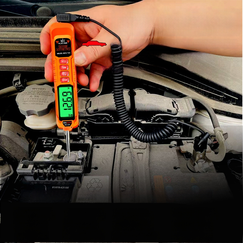 XIAOCETOOL automobilni tester napona s digitalnim zaslonom, visoka preciznost, potpuno inteligentan, zaštita od pregorijevanja, detektor za električare