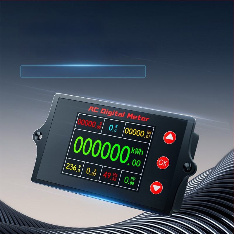 Peacefair многофункционален измервател за AC напрежение и ток с цифров дисплей, мониторинг на мощността, измерване на честотата и калкулация на разходите за електроенергия