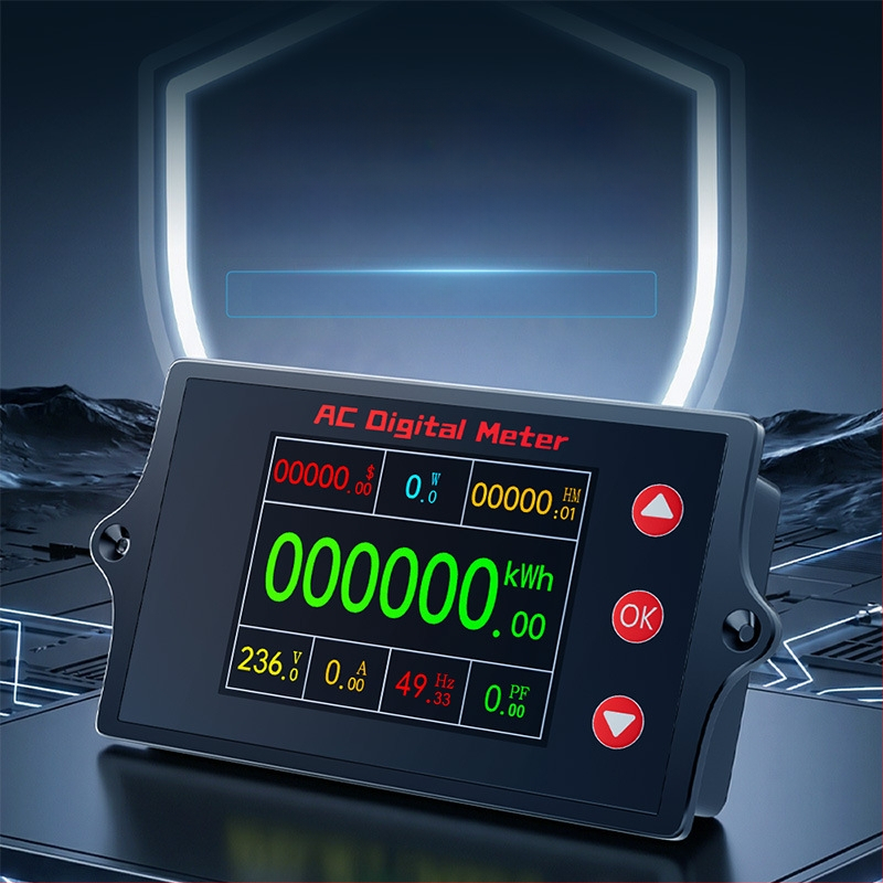 Peacefair многофункционален измервател за AC напрежение и ток с цифров дисплей, мониторинг на мощността, измерване на честотата и калкулация на разходите за електроенергия