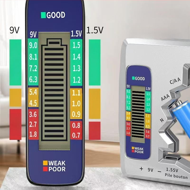 Detektor energie batérie a merací nástroj kapacity, tester batérií s digitálnym zobrazením zostávajúcej energie