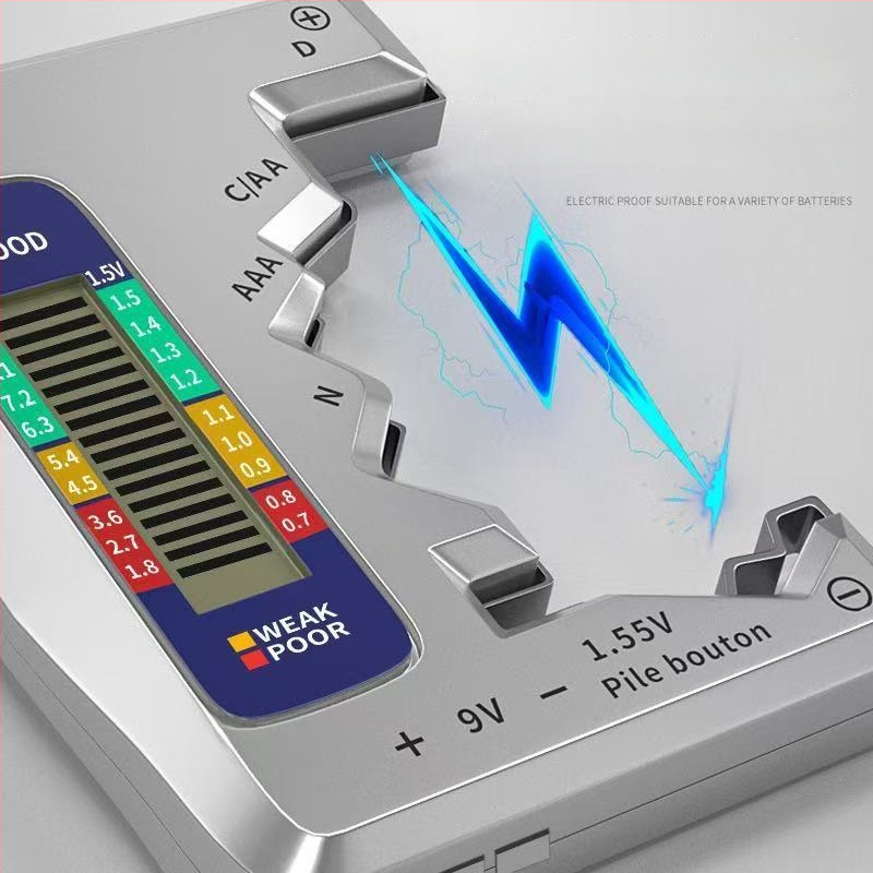 Detektor energie batérie a merací nástroj kapacity, tester batérií s digitálnym zobrazením zostávajúcej energie