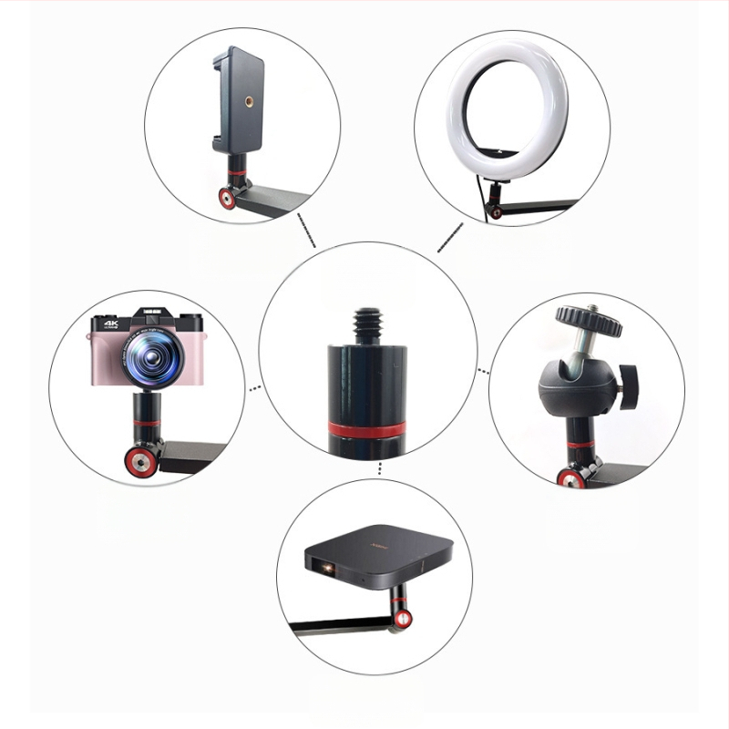 Държач за проектор с 1/4-инчова резба, карбонова стомана, товароносимост 1,5, 4 възела, тегло 2,4