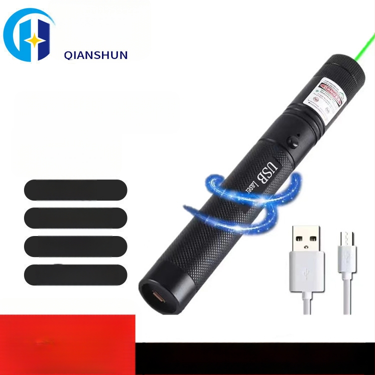 Фенер с лазерен указател и USB презареждане (50W лазер, 5800mAh батерия, въртене на 360°, обхват над 500 м)