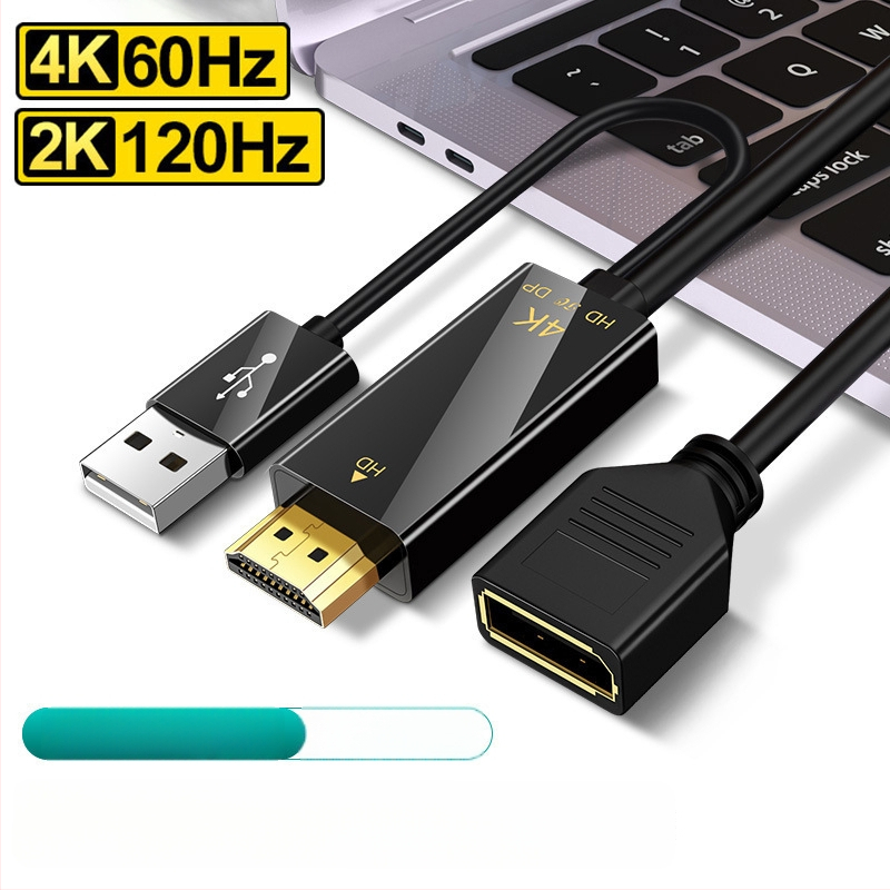 HDMI към DP адаптер (4K60Hz поддръжка, висококачествен чип, кабел 0.25m/1.8m)