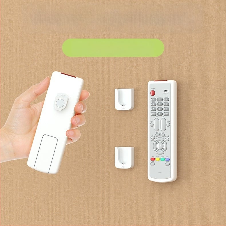 Залепваща закачалка-органайзер за дистанционни, климатици, телевизори и проектори — ABS; единична закачалка; модерен минималистичен стил; №2305; тегло 17 г