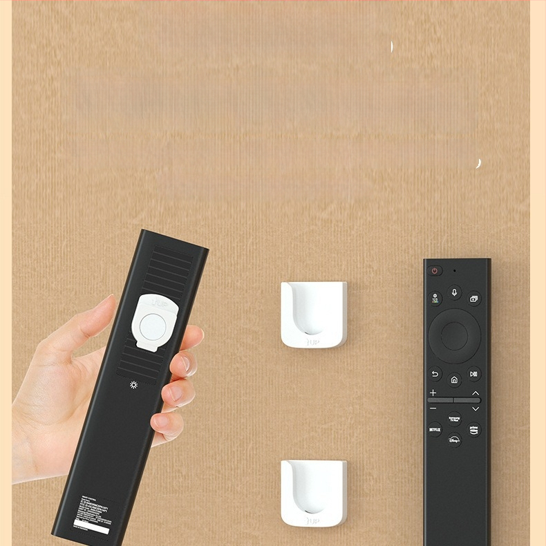 Залепваща закачалка-органайзер за дистанционни, климатици, телевизори и проектори — ABS; единична закачалка; модерен минималистичен стил; №2305; тегло 17 г