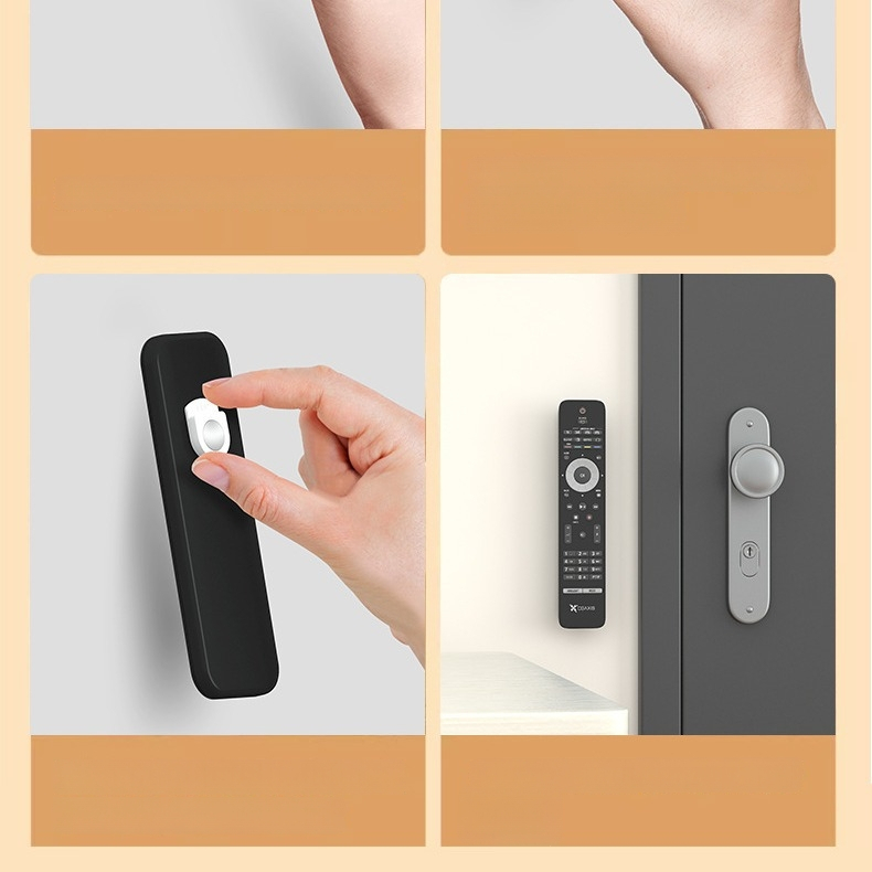 Залепваща закачалка-органайзер за дистанционни, климатици, телевизори и проектори — ABS; единична закачалка; модерен минималистичен стил; №2305; тегло 17 г