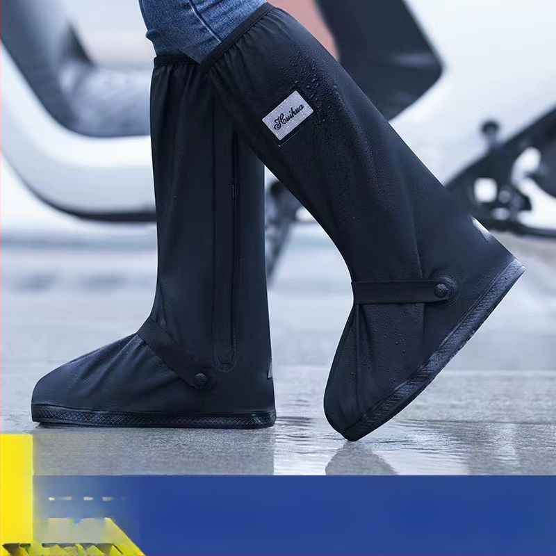 Колоездачни високи водоустойчиви обувни покрития, унисекс, PVC, удебелени и топли, противохлъзгащи и износоустойчиви
