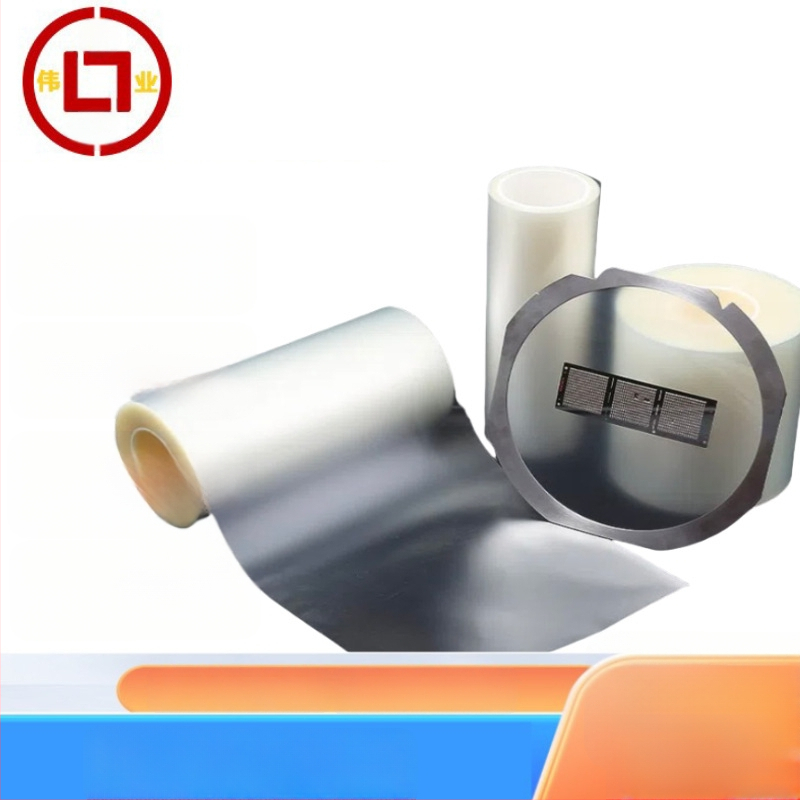 PET лента за рязане на вафери и стъкло – пиролитен филм, UV намаляване, висока вискозност – дебелина 0.18 мм, краткотрайна 130°C, дълготрайна 80°C