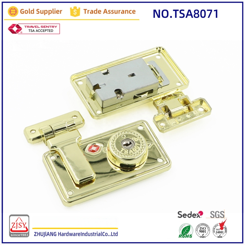 Pravougaoni brava za prtljagu 8071 – tijelo od cinkovog legura, 150 g, otisak logotipa