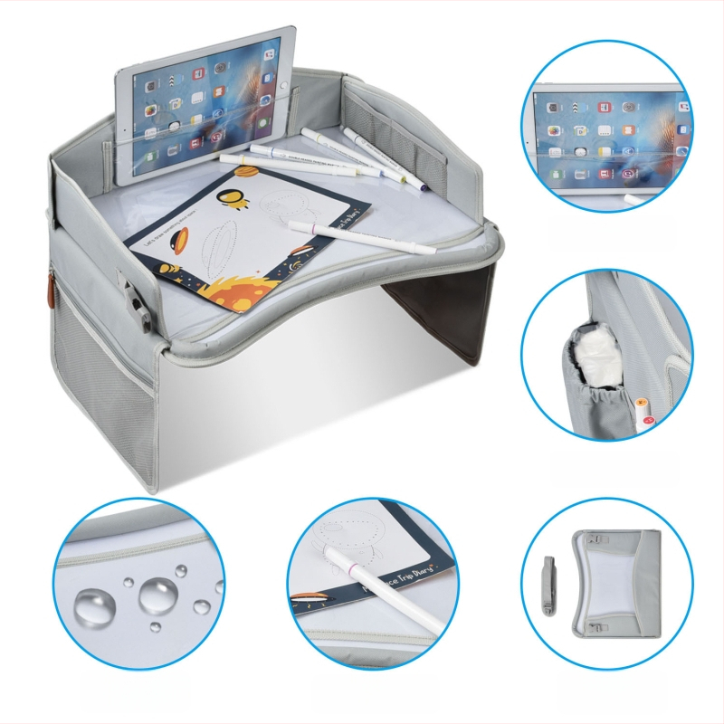 Детска табла за кола за рисуване, сгъваема мултифункционална тава за рисуване и съхранение на играчки, водоустойчива и ултралека, Oxford плат