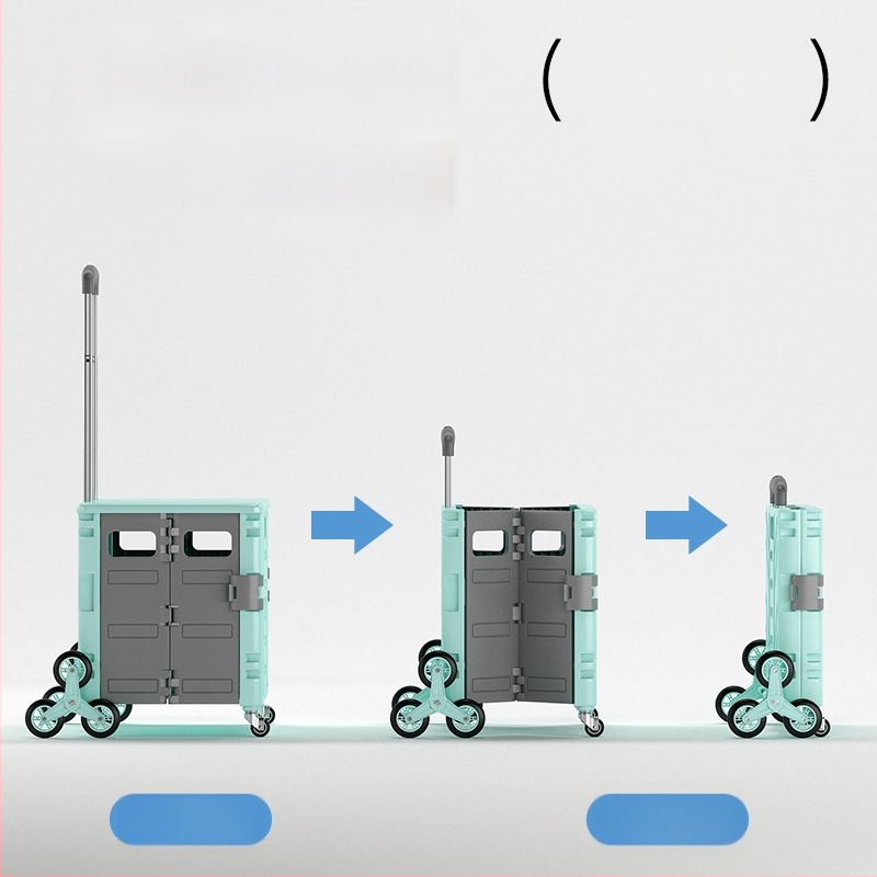 Сгъваема преносима четириколесна пазарска количка, алуминиева сплав, товароподемност 60 кг, тегло 3,2 кг, произведено в Zhejiang