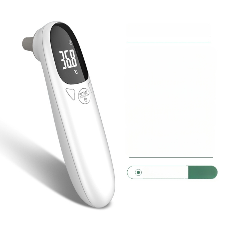 Beebide kõrvatermomeeter, meditsiinilise klassi, nutikas, mudel E01, CE-sertifikaat, Kõrge temperatuuriga alarm, Ajalooliste andmete salvestamine