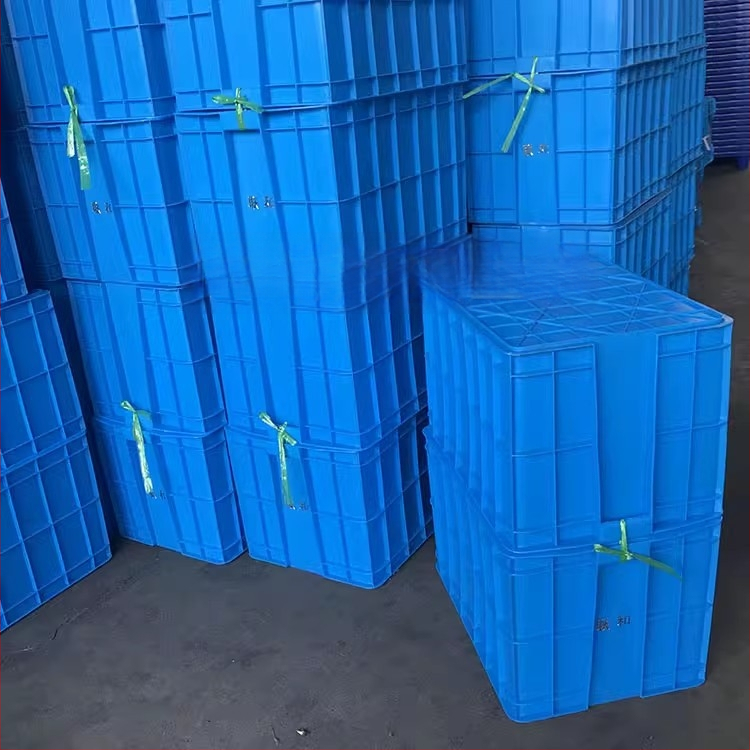 Plava čvrsta plastična kutija za skladištenje i prijenos, dimenzije 635×410×370 mm