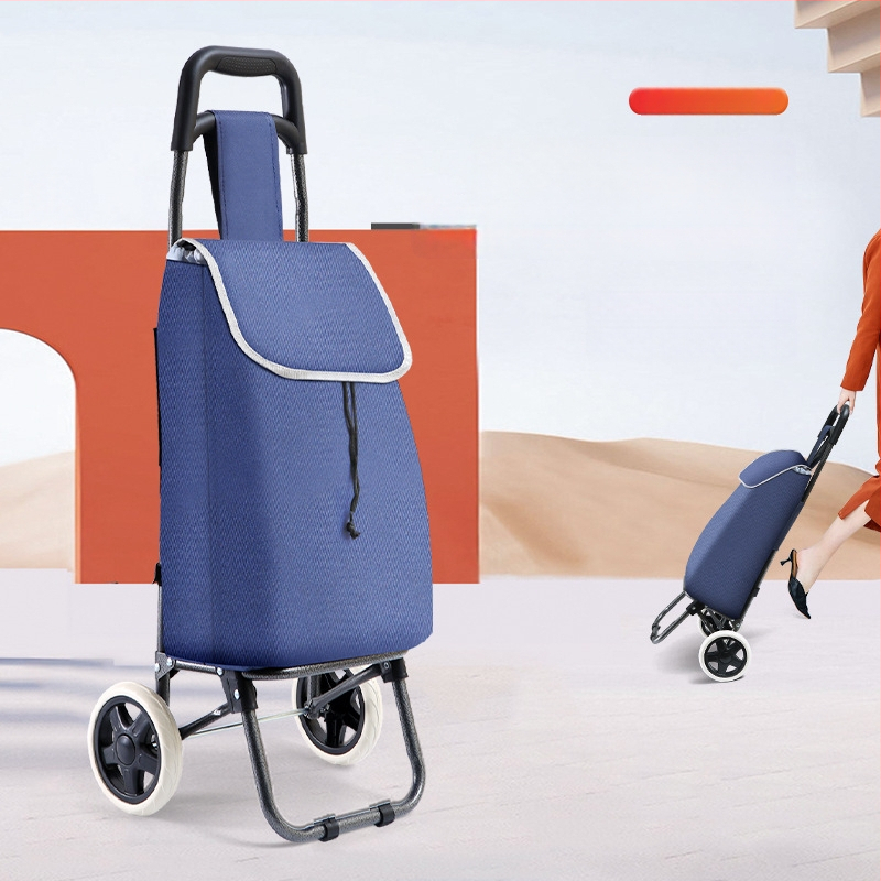 Сгъваема двуколесна количка за пазаруване с подвижен дизайн и персонализация на логото