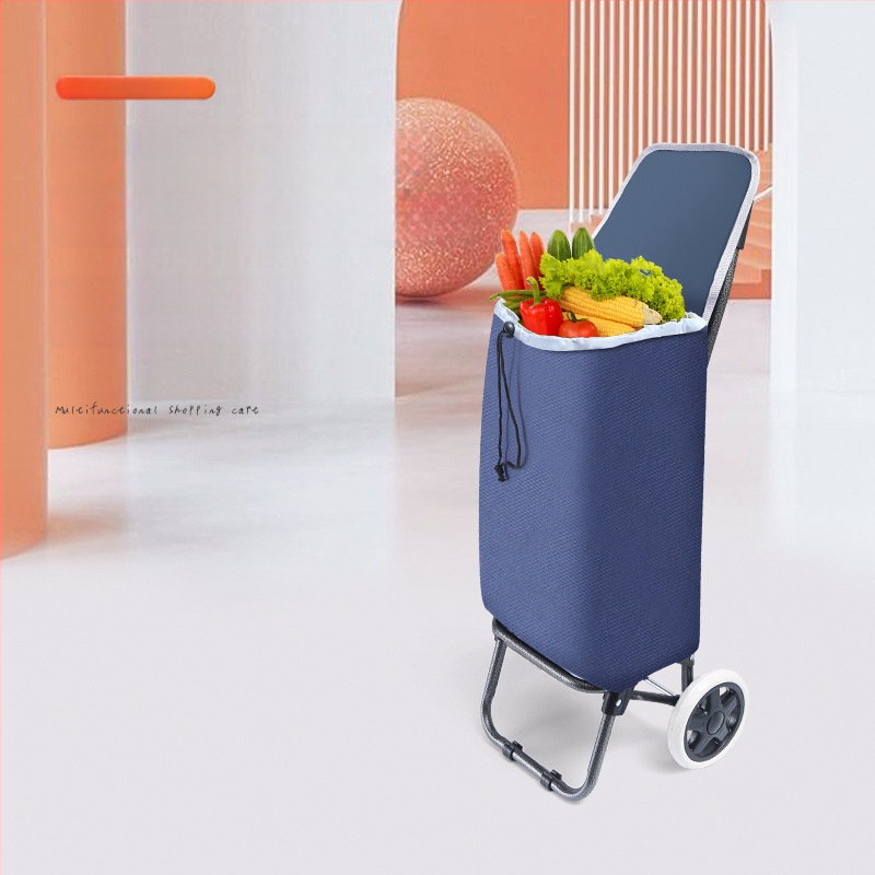 Сгъваема двуколесна количка за пазаруване с подвижен дизайн и персонализация на логото