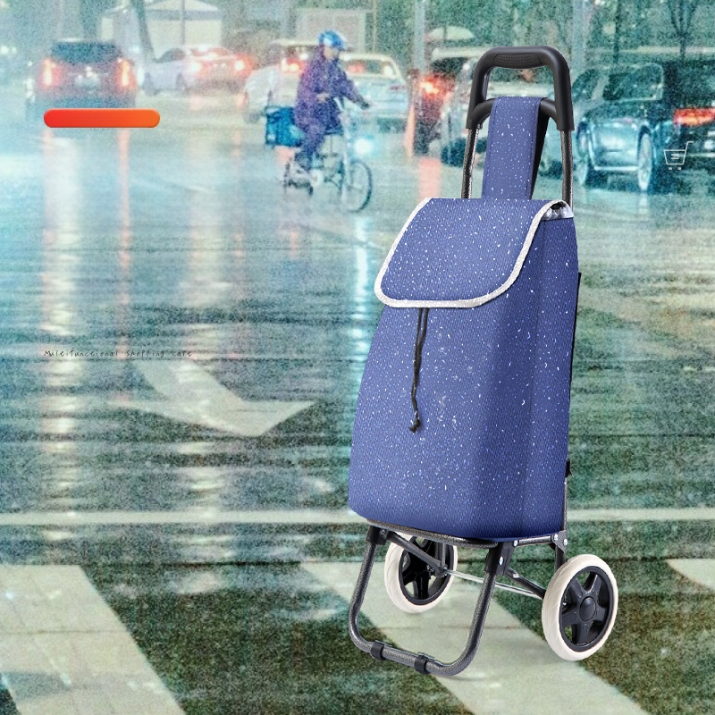 Сгъваема двуколесна количка за пазаруване с подвижен дизайн и персонализация на логото