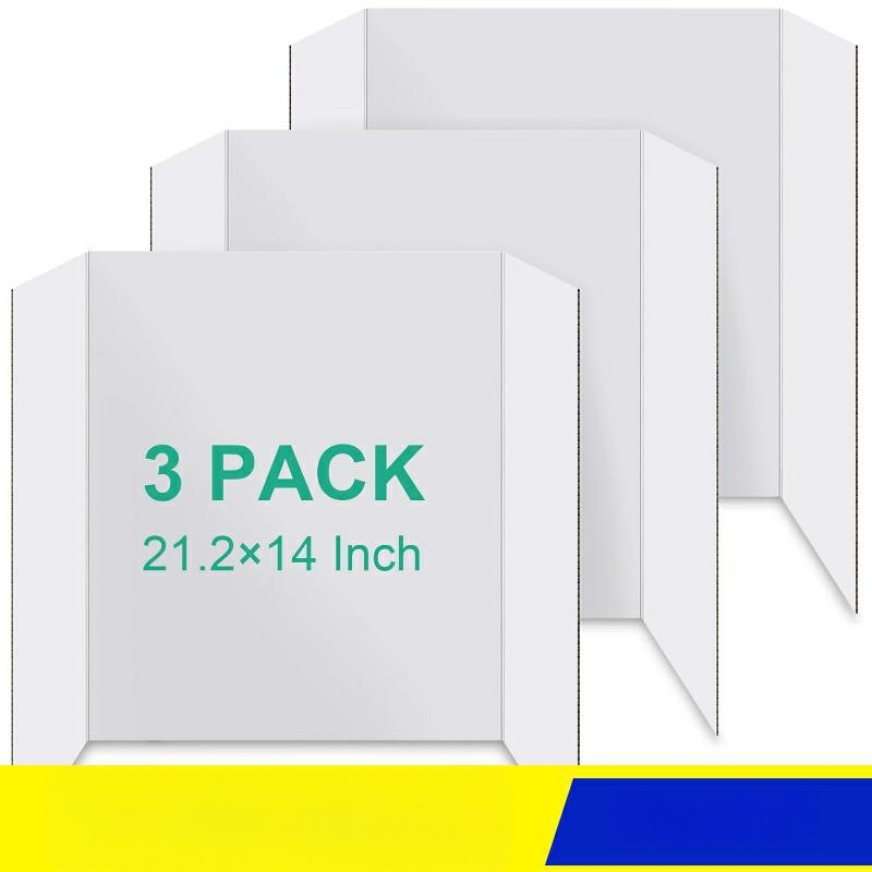 Shengming трисгъваема постерна дъска, бяла, UV печат върху corrugated хартия, 1 бр., за домашен офис