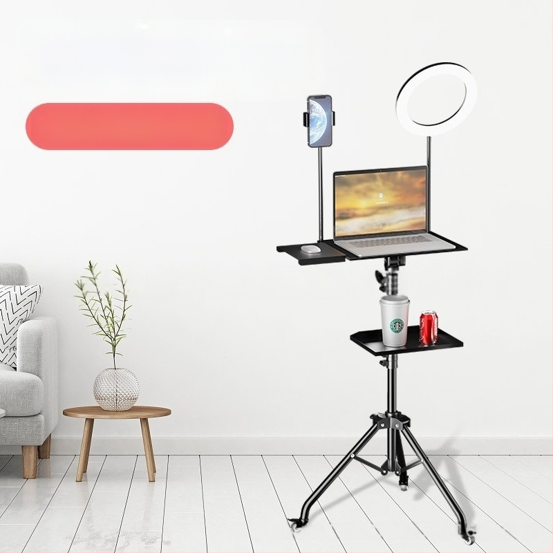 Βάση για φορητό υπολογιστή με ρυθμιζόμενο ύψος, ράφι γραφείου και περιστρεφόμενο δίσκο σε βάση τρίποδου