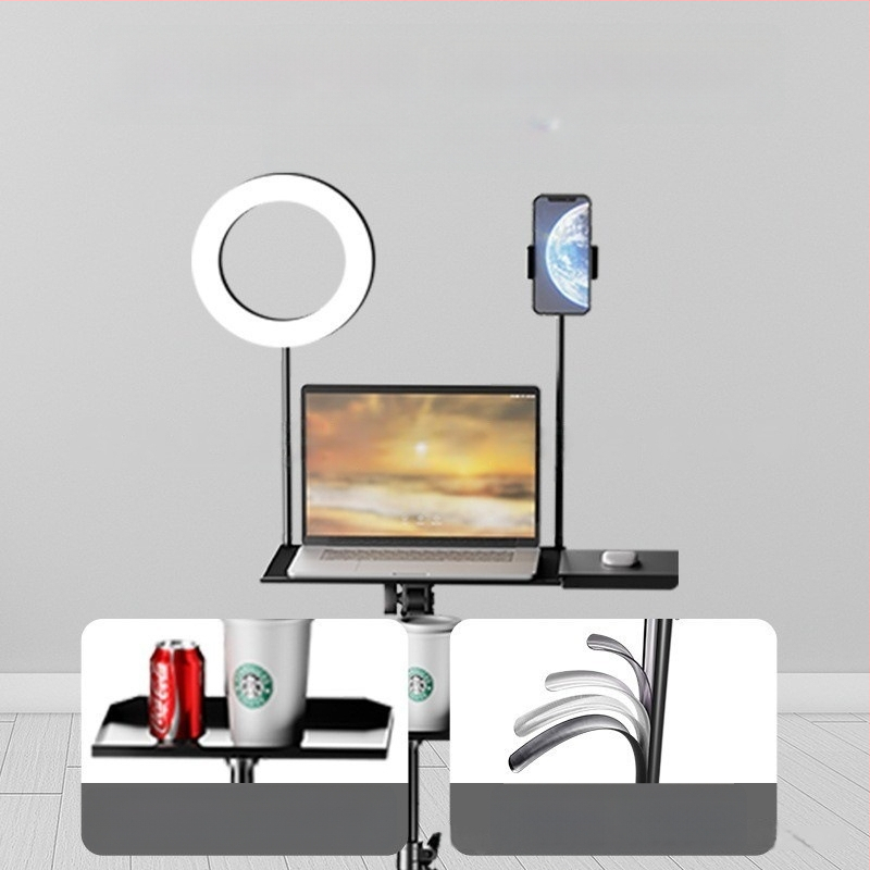 Βάση για φορητό υπολογιστή με ρυθμιζόμενο ύψος, ράφι γραφείου και περιστρεφόμενο δίσκο σε βάση τρίποδου