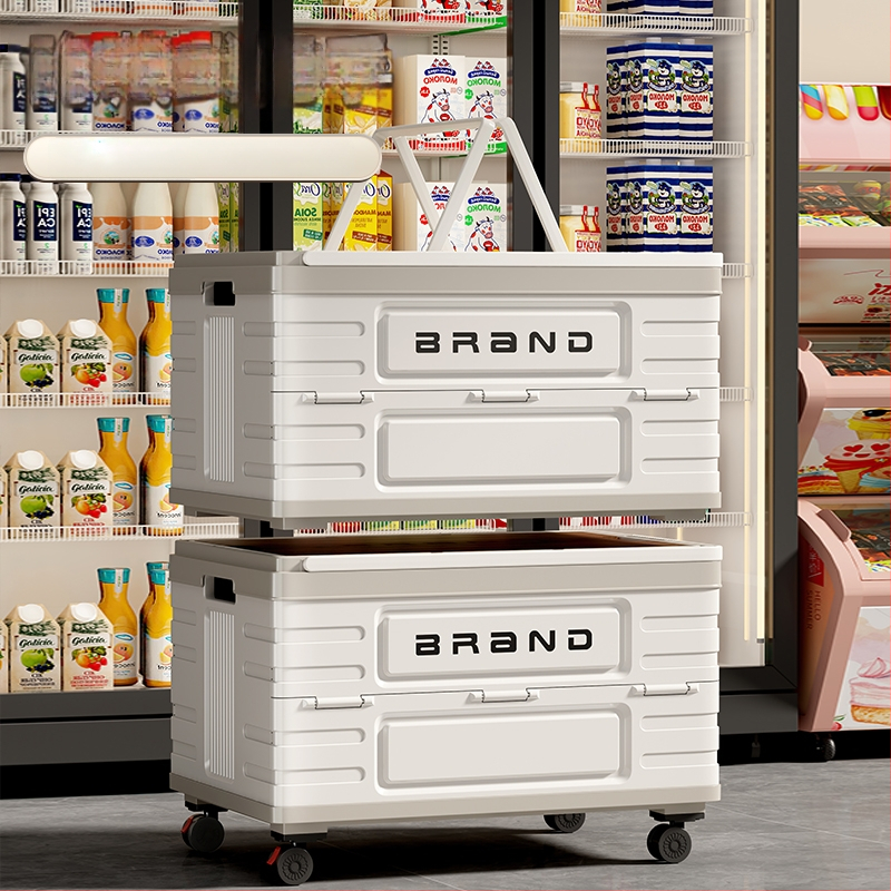 Четириколесна количка за хранителни стоки, пластмасова конструкция, възможност за печат на лого