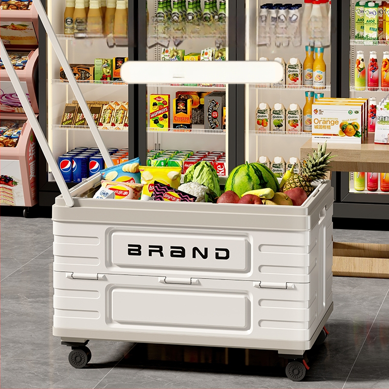 Четириколесна количка за хранителни стоки, пластмасова конструкция, възможност за печат на лого