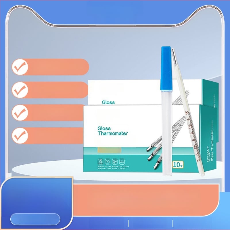 Медицински стъклен ртутен термометър за подмишница и устна, марка Hainuo, многократно използваем, пакет от 10 бр.