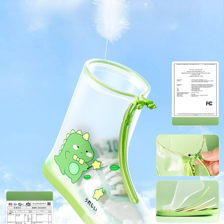 Детски водоустойчив протектор за обувки за момичета, антихлъзгащ дизайн, PVC материал, карикатурен стил