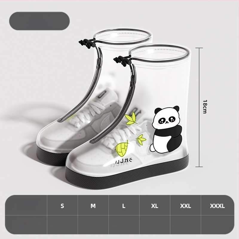 Детски водоустойчив протектор за обувки за момичета, антихлъзгащ дизайн, PVC материал, карикатурен стил