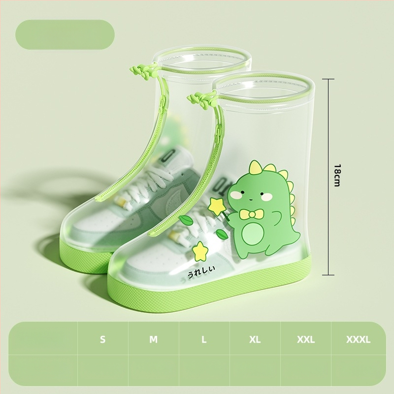 Детски водоустойчив протектор за обувки за момичета, антихлъзгащ дизайн, PVC материал, карикатурен стил