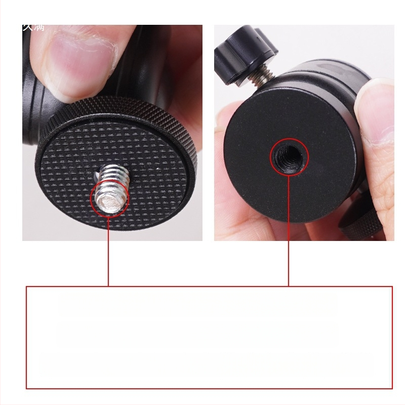 Μεταλλικό στήριγμα προβολέα οροφής με σφαίρα κεφαλής, καθολική ρύθμιση, βίδα τυπικού μεγέθους 1/4, 6 mm