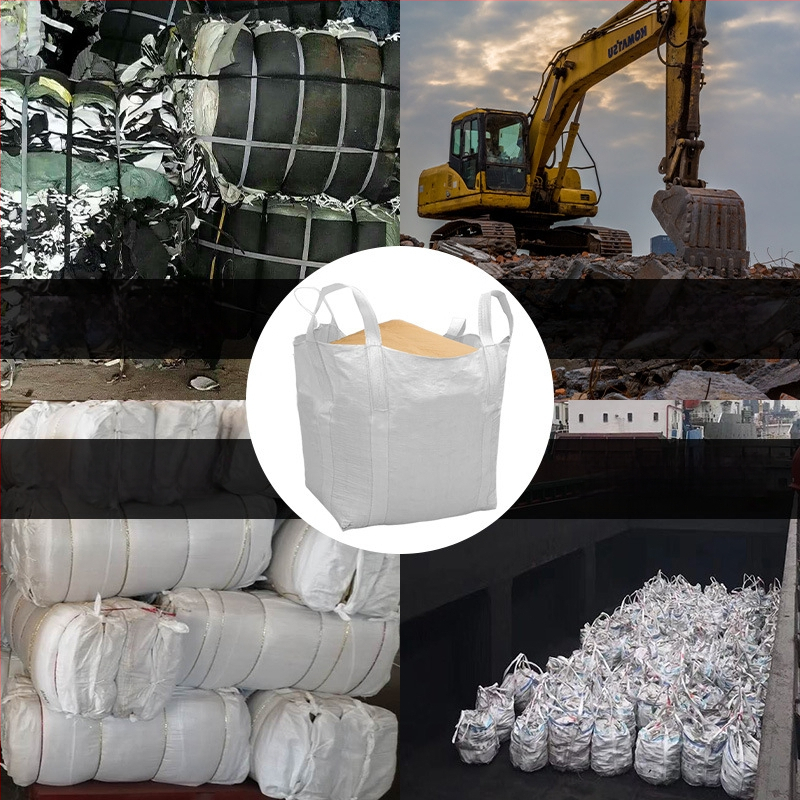 Bijela vreća za tonu s četiri ručke, otporna, 1 tona i 1,5 tona, debeli prostorni vrećice za mulj