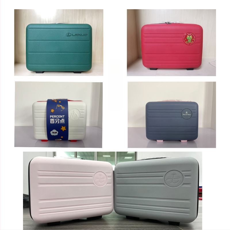 Κουτί μακιγιάζ από PP για ταξίδια, με φερμουάρ, ρόδες μονής κατεύθυνσης, σχέδιο με ρίγες, αδιάβροχο και αντικλοπής, κατάλληλο για οικιακή αποθήκευση