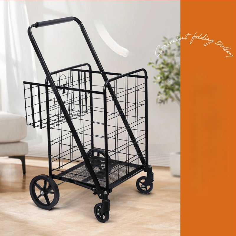 Преносима четириколесна сгъваема железна количка с печат на лого и възможност за персонализация