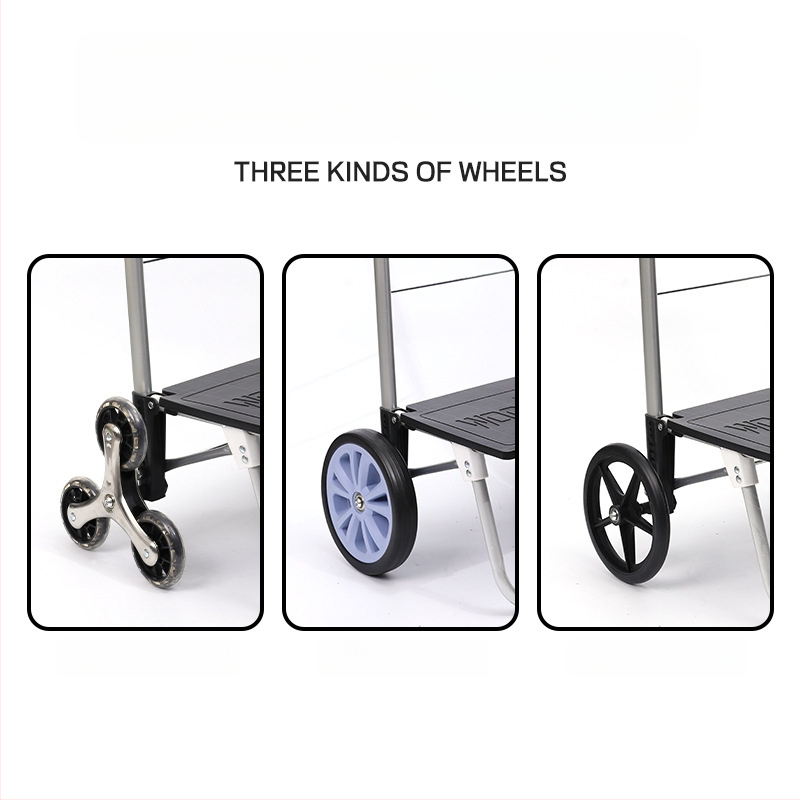 Двуколесна сгъваема пазарска количка за дома - портативна, маневрена, със стоманена тръба, възможност за лого