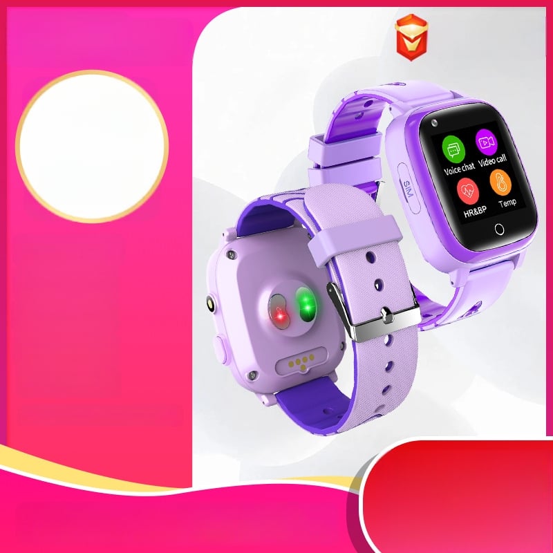 Vaikų 4G išmanusis laikrodis su širdies ritmo, kraujospūdžio, deguonies lygio ir GPS stebėsena