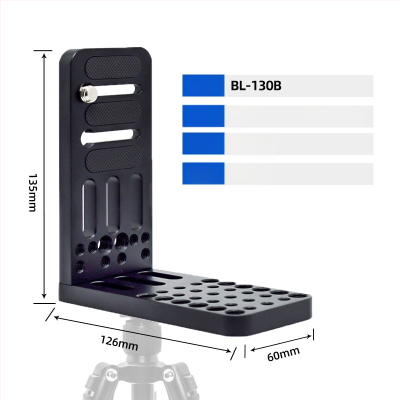Плоча за бързо освобождаване за камера, L-образна, универсална за DSLR и безогледални камери, алуминиева сплав, товар 2-5 кг, тегло 0,128 кг