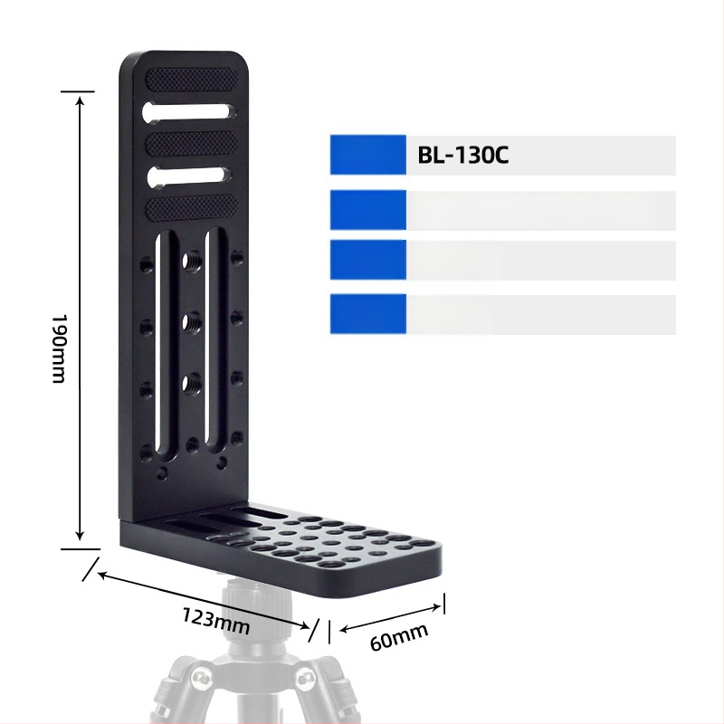 Плоча за бързо освобождаване за камера, L-образна, универсална за DSLR и безогледални камери, алуминиева сплав, товар 2-5 кг, тегло 0,128 кг